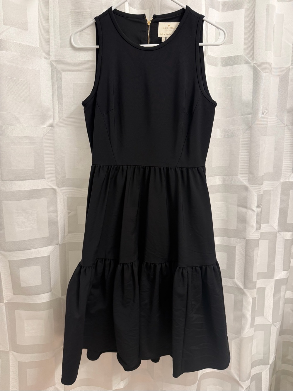 Kate Spade black tiered a line midi dress size 4